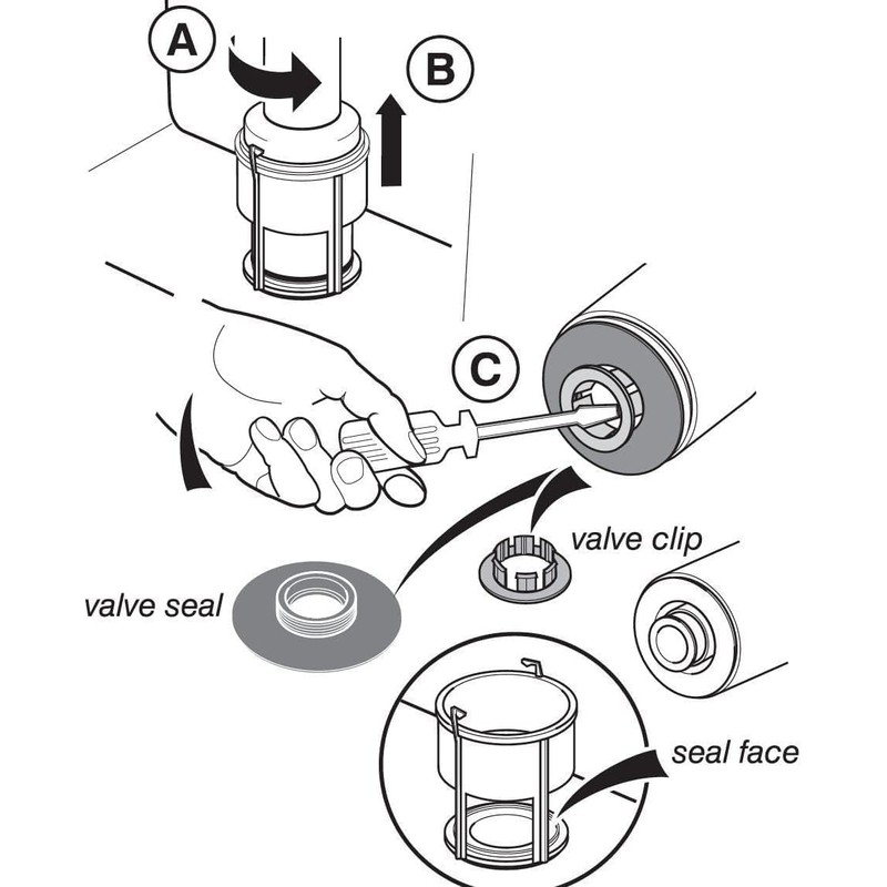 Flush Valve Seal & Clip Black Rubber for Ideal Standard