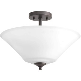 Progress Lighting 3-Light 16-5/8" Semi-Flush Convertible, Joy Collection, Indoor, P3864-20W, Antique Bronze