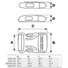 ITW-Nexus Airloc High-Quality Acetal Buckle 40 mm Pack of 10