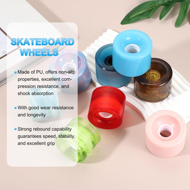 PATIKIL 61mm Skateboard Wheels 1 Set 86A Hardness Street Wheels