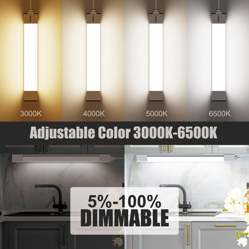 Under Cabinet Lights with Plug. 3000K-6500K Dimming and Color. with