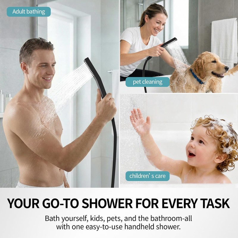 All Metal 10" Rain Showerhead with Handheld Spray Combo, Rainfall