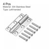 uxcell Lift Off Hinge, 2.5" 304 Stainless Steel Left Detachable
