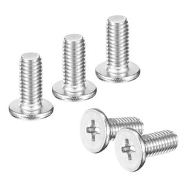 sourcing map M5-0.8 x 10mm 100Pcs Flat Round Head Screws 304 Stainless Steel Phillips Drive Machine Screws Hardware Fastener for Furniture Connection