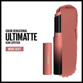 Maybelline New York Lápiz labial mate Color Sensational Ultimatte, sin secado, pigmento de color intenso, más pulido, beige rosado, 0.06 oz