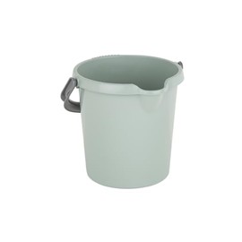 1 x High Grade Durable 5L Litre Silver Sage Plastic Bucket With Spout Easy-Grip Handle & Litre Scale Multipurpose Water Bucket Storage Bucket Beach Bucket For Cleaning Gardening Kitchen Food Storage