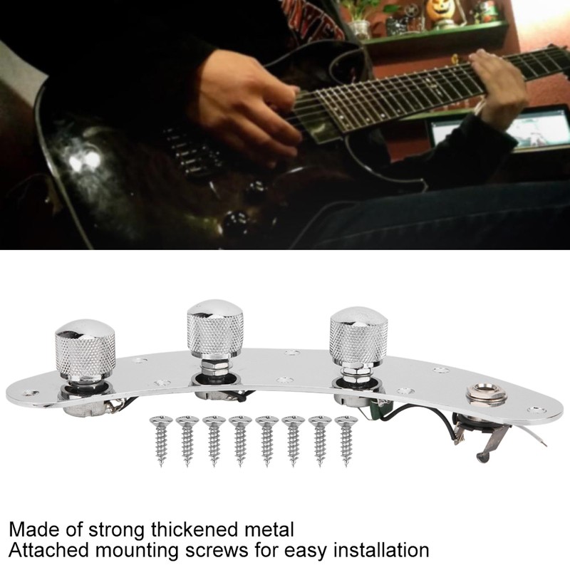Electric Bass Control Plate Assembly Silver Guitar Musical Instrument Accessories