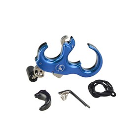 SHARROW Bow Release Aid 3/4 Fingers Automatic Archery Release Aluminium Alloy Thumb Trigger for Compound Bow Accessory (Blue)
