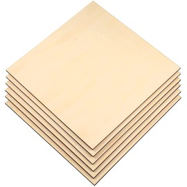 50 Pcs Natural Unfinished Wood Slices, Square Blank Wooden, Wooden Square Cutouts for DIY Crafts, Christmas Ornaments, Painting, Writing, Coasters (5 Inch)