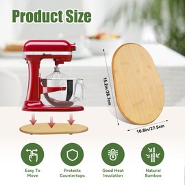 Bamboo Mixer Slider Compatible With Kitchenaid Stand Mixer,Easy-To-Move, Countertop-Protecting Mixer Accessories