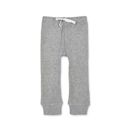 Burt's Bees Baby Unisex Baby Knit Jogger Pants, Baby Sweatpants, 100% Organic Cotton Infant Bottoms, Quilted Heather Grey, 6-9 Months