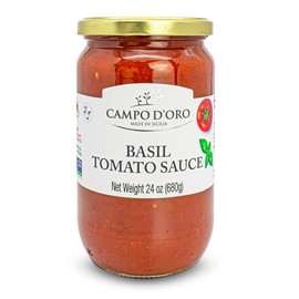Italian Spaghetti Sauce with Basil, 24oz. Pasta and Pizza Sauce, 100% Made in Italy by Campo D'Oro, Italian Sausages.…