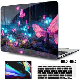 MEEgoodo for MacBook Air 13 inch Case 2021 2020 2019 2018 Released A2337 M1 A2179 A1932 with Touch ID, Plastic Hard Shell & Keyboard Cover Compatible with MacBook Air Case 13.3, Fantasy Forest