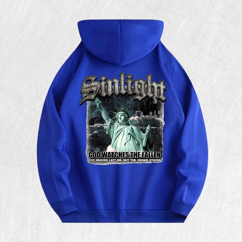 Liberty Statue Graphic Hoodie 100% Cotton US Warehouse 6 ColorsColor: