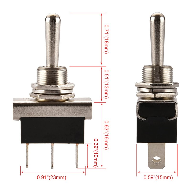 heschen (Hudson) Car Toggle Switch ON/OFF/ON SPDT 3 Pins 3 Positions VDC