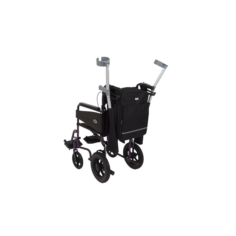 Days Wheelchair Bag with Crutch Pocket, 27L, Black
