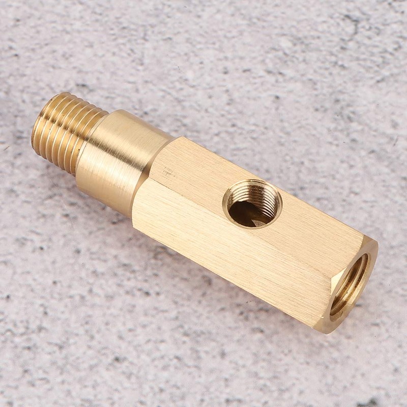 Mini Split Gauge Adapter Oil Pressure Gauge Adapter 0.25NPT Brass