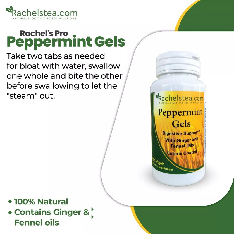 Rachel's Tea Peppermint Gels for Upper and Lower Belly Bloat