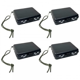4-Piece Mini Fishing Box, Waterproof Small Fishing Bait Boxes for Fishing Tackle Made of Plastic with Removable Dividers for Hooks and Baits