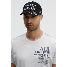 Camp David Men's Base Cap Stone Washed with Logo Embroidery and Prints Blue Navy, Navy blue, Unit size
