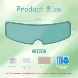 3 PCS Anti Fog Film for Helmet, Anti Fog for Helmet Visor, Motorbike Helmet Visors Film, Helmet Anti-Fog Visor, Sunshade, Waterproof and Anti-Fouling, Suitable for Riding in Wet and Cold Weather