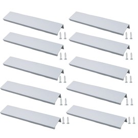 Pack of 10 Silver Handles Hidden Modern Furniture Handles Kitchen Handles Drawer Handles Aluminium with 20 Screws Kitchen Handles Hole Centre 256 mm