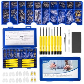 HQVOIC Kit de herramientas de reparación de gafas magnéticas todo en uno mejorado con tornillos, kit de fijación de gafas con juego de