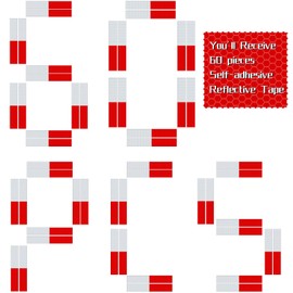 Frienda 60 Pack Reflective Tape 2" x 12" Waterproof Trailer Stickers Reflectors Red and White Conspicuity Safety Caution Warning Self Adhesive Sticker for Trailers, Cars, Trucks, Signs