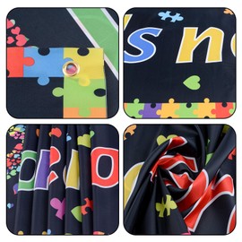 WANDIC 8.2 * 1.6ft Autism Theme Banner, 1Piece Long Banner Outdoor Hanging Sign Backdrop Decor for Autism Theme for Charity Event