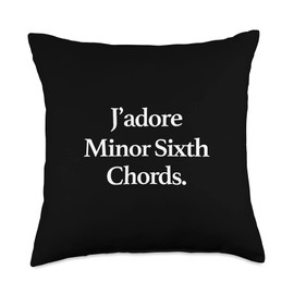 J'adore Music J'Adore (I Love) Minor Sixth Chords, Funny Minimalist Throw Pillow, 18x18, Multicolor
