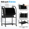 Gtouse 2 Tier Open Laptop Charging Cart with Wheels, 10