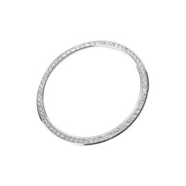 OHPHCALL Diamond-Mounted Bezel Ring for Watch Silver Scratch Protector Stylish Collision Cover for Smartwatch Personalize Your Timepiece Elegant Design