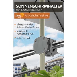 4happy SunnyBoy 3.0 Parasol Holder, Space-Saving Replacement for Parasol Stand, Umbrella Holder up to 2 m, Functional and Robust Umbrella Holder, Anthracite