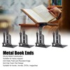 4pcs Bookends Black Architectural Style Decorative Non Slip Metal Desktop