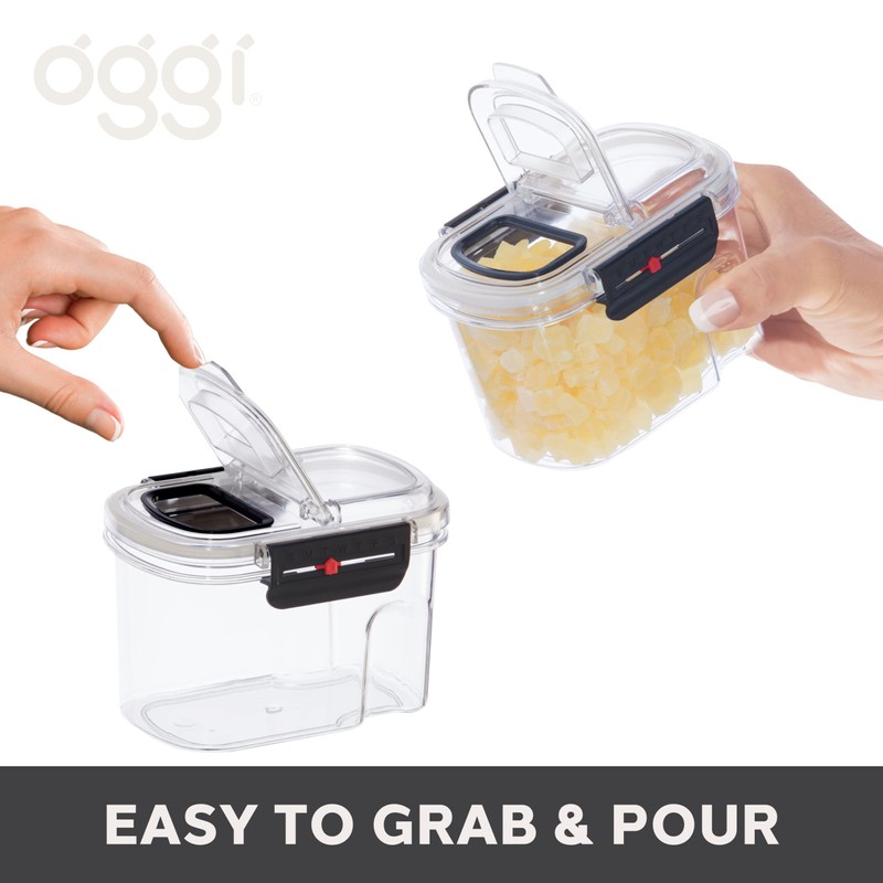 OGGI Easi Grip 23oz Moisture Proof Storage Container, Ultra Clear