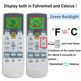 Replacement Remote Control for Fujitsu AR-RAH1U ASU18RLB ASU24RLB ASU30RLXB ASU36CLX ASU36RLXB ASU30RLXQ ASU15RLS2 ASU15RLS ASU15RLS2RLQ Split Type Room Air Conditioner