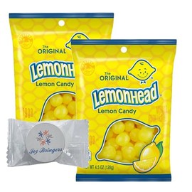 The Original Lemonhead Lemon Candies, (2 pack) - Classic and Delicious Sour Lemon Flavored Hard Candies, Perfect for Every Occasion - Bundled With Joy Bringers Mint Candy