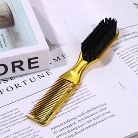 Vtrem Styling Comb for Men: Double Head Cleaning Brush Comb Golden Men's Oil Head Beard Styling Brush-Cleaning Tools Salons Home Use