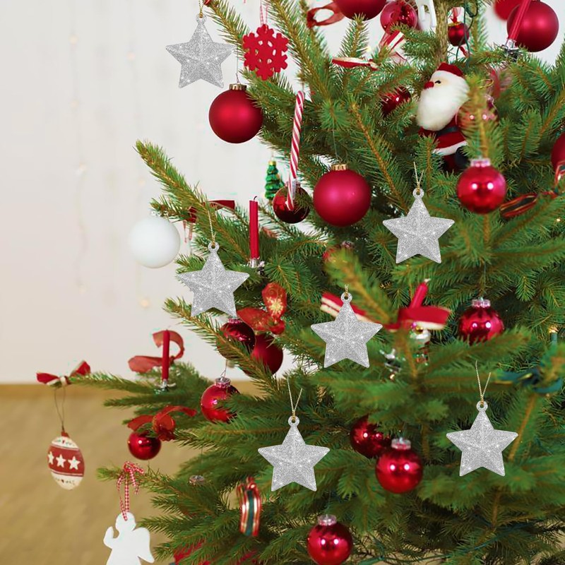 DIODUODA Christmas Tree Topper Star Xmas Tree Star-Shaped Pendants Gold