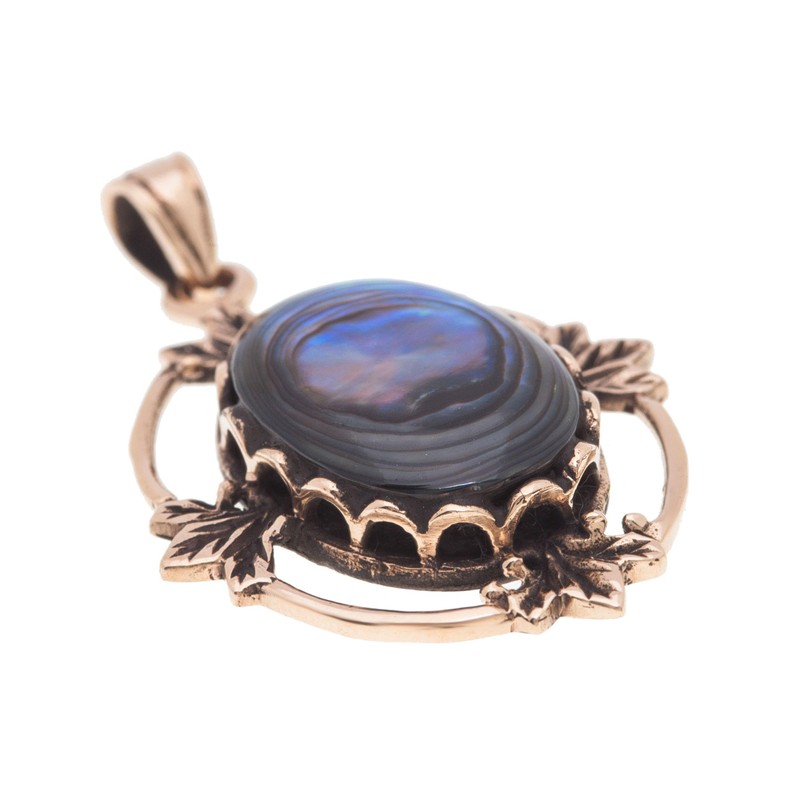 Windalf Roman Paua Shell Pendant Bronze, Bronze, Abalone