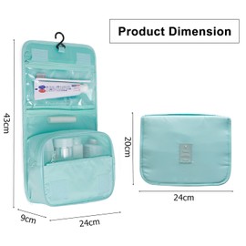 YumSur Travel Toiletry Bag for Hanging Toiletry Bag Cosmetic Bag Wash Bag for Children Women Girls Women Men Care Products Makeup for Travel Holiday Outdoor Camping, Himmelbl, Zip closure