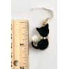 Betsey Johnson Black Rhinestone Pearl Kitty Cat Dangle Earrings NWT
