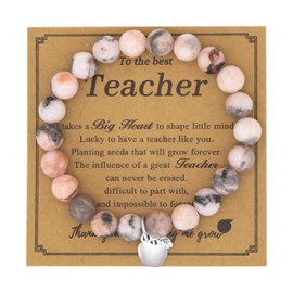 ALLY-MAGIC Teacher Gifts Natural Stone Teacher Bracelets Thank You Gift Teacher Appreciation Gifts Inspirational Teacher Presents for Women Graduation Birthday Teachers Day Christmas Y7JSPGSL