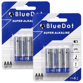 BlueDot Trading Super Alkaline AAA (LR03, 24A) Batteries, 1.5 Volt All-Purpose Battery for Popular Gadgets, Cameras, Games, and Other Household Items, 4 Count