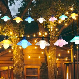 FUCHSUN $$$ 16.4 FT Outdoor Patio String Lights, Connectable LED Backyard Lights with 10 Globe Bulbs Waterproof Hanging Light Outside for Gazebo Yard Porch Bistro Deck Party Decorations