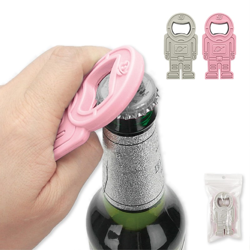 RADIXIUM Astronaut Bottle Opener - Space-Themed Metal and Silicone Tool,