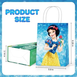 Cemocle 24PCS Princess Prince Party Favor Bags - Prince Princess Party Bags, Princess Birthday Bags with Handles, Princess Goodie Bags for Girls Gift Party Favor Decorations Theme Birthday Party Supplies