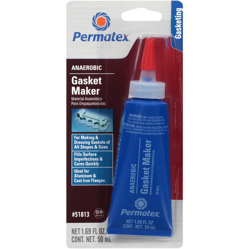 Permatex 51813 Anaerobic Gasket Maker, 50 ml Tube , Red,