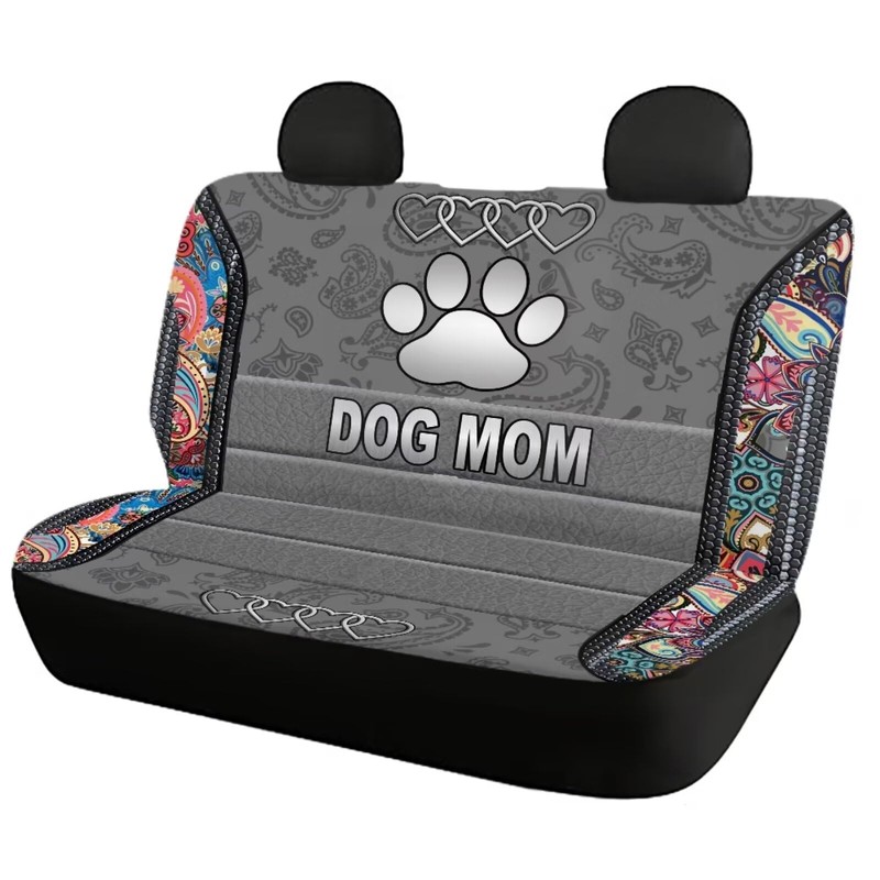 Howilath Dog Mom Paw Boho Floral Print 4 Pcs Car