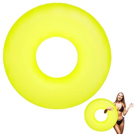 Transparent Swimming Ring Inflatable Pool Rings for Adults,91cm Inflatable Pool Floats Rubber Ring for Swim,Swimming Pool Inflatables for Adult,Yellow Adult Swim Ring Inflatable for Water Summer Beach